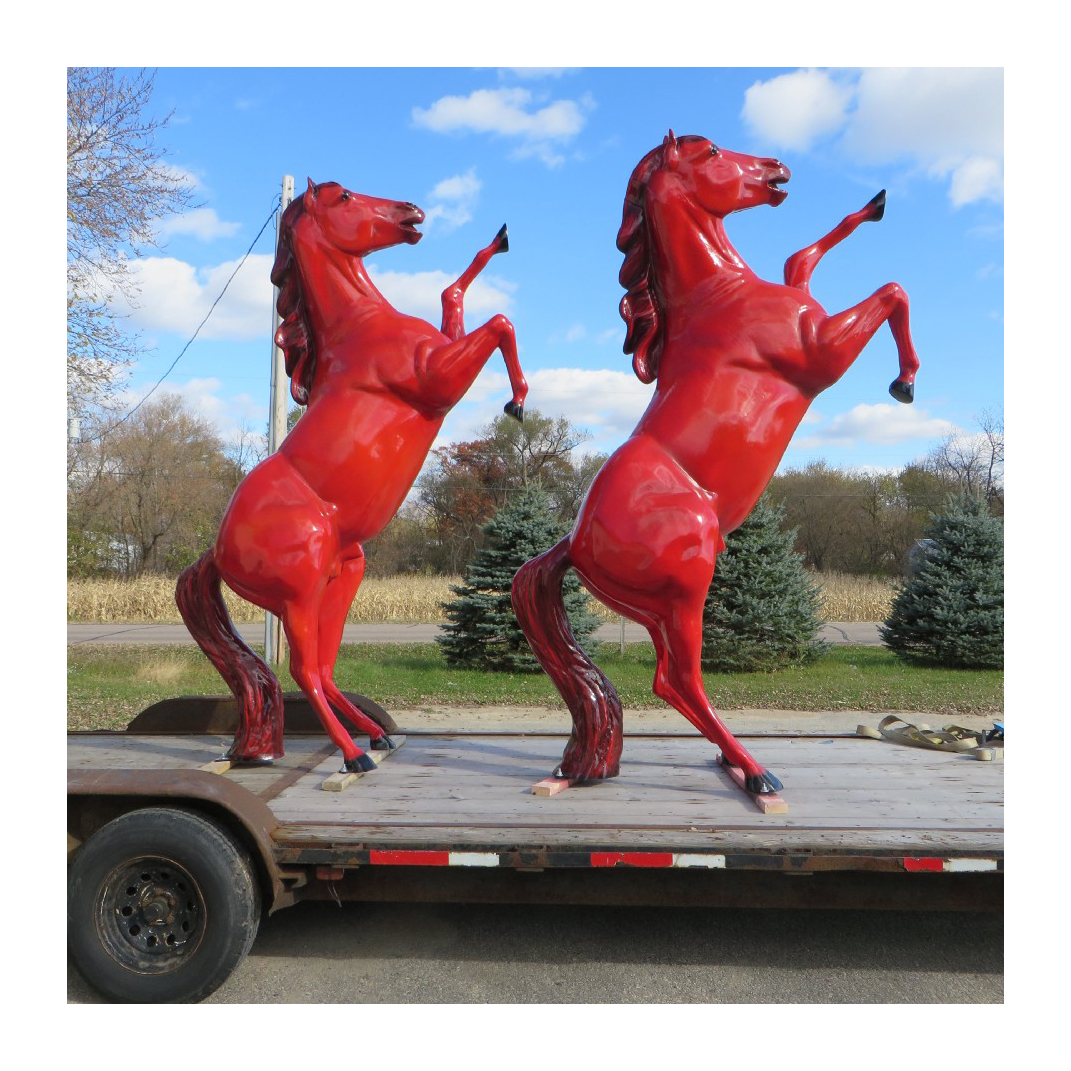 Fiberglass red horse