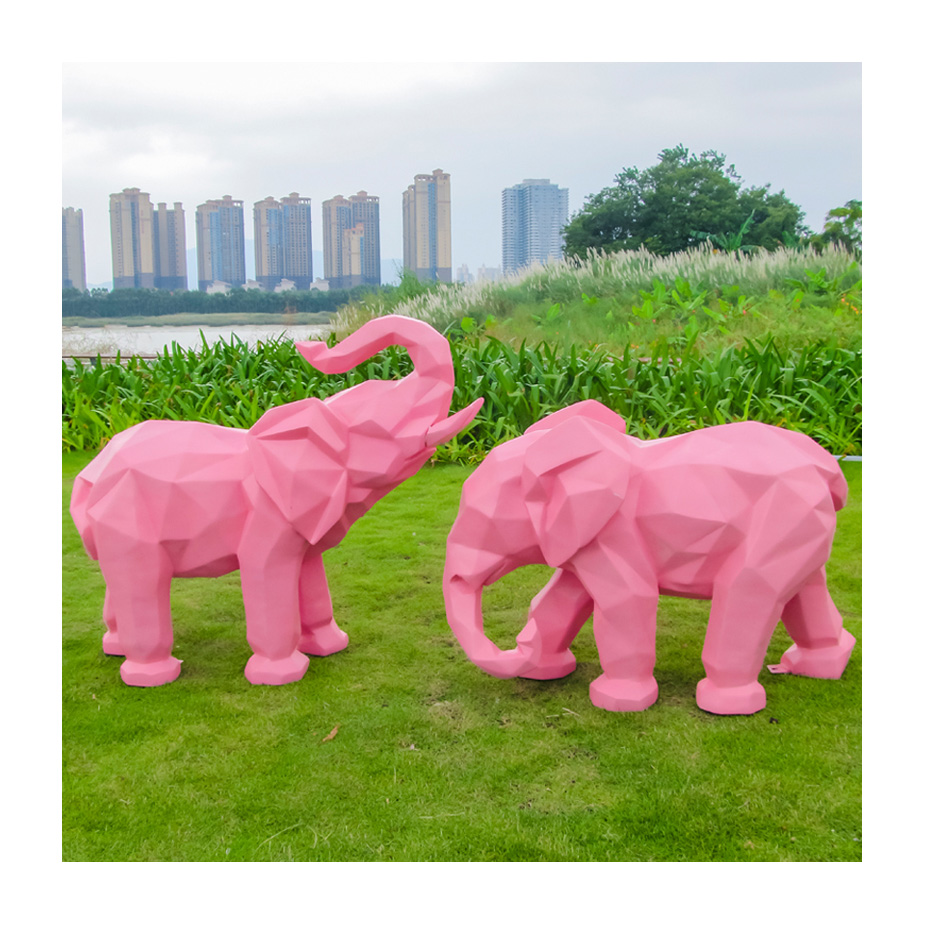 Geometric pink elephant