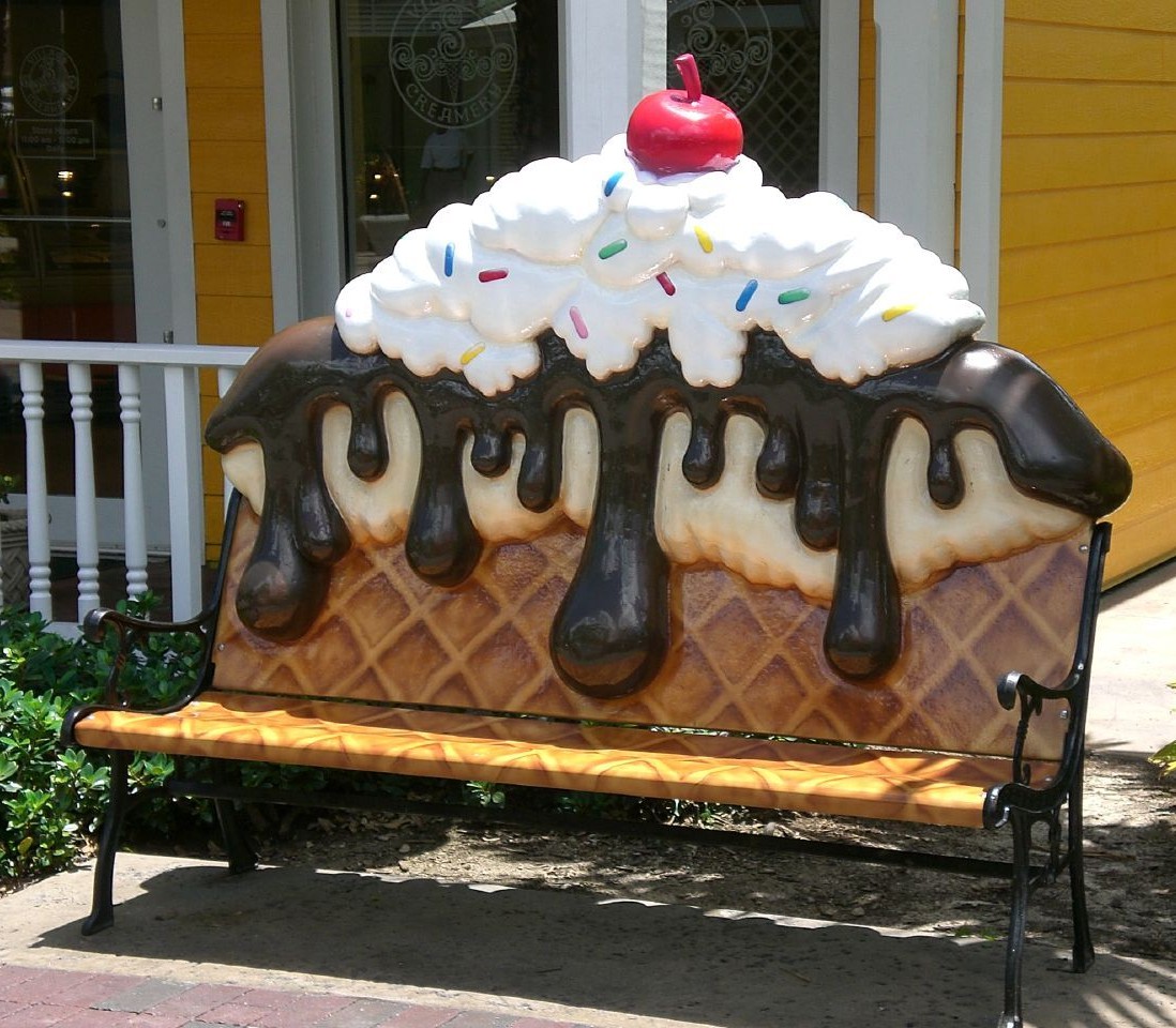 Ice cream bench sculpture