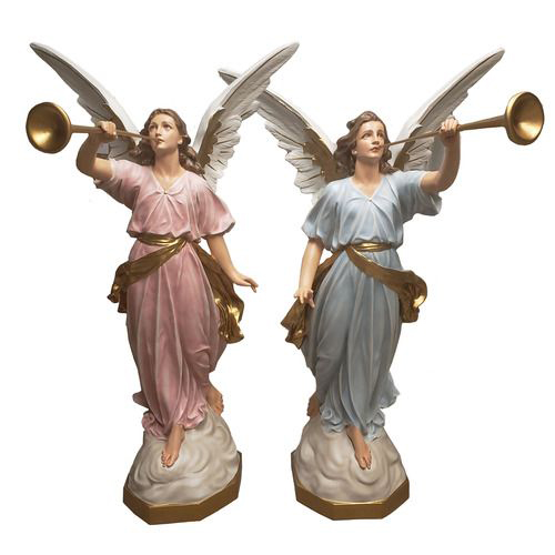 Angel trumpet fiberglass statue