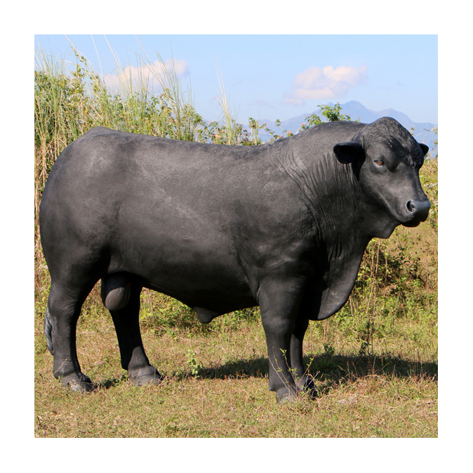 Black animal bull statue
