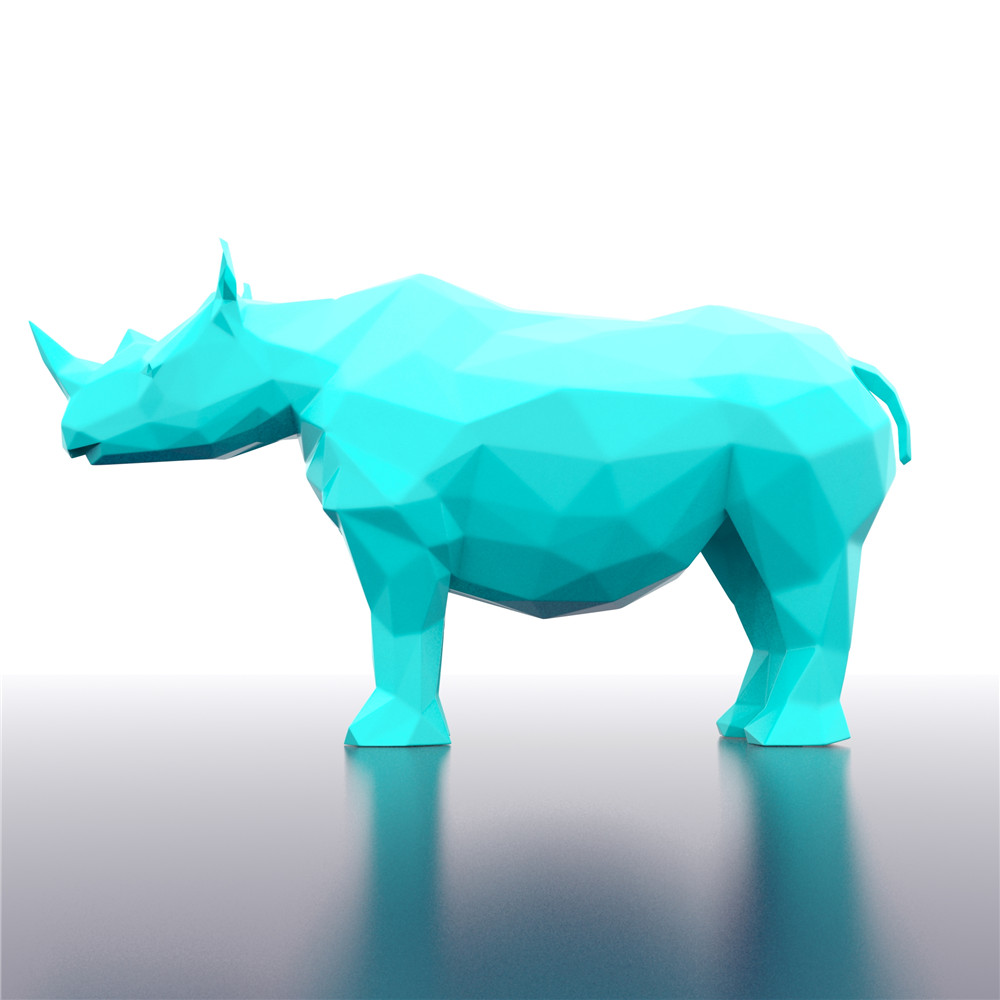 Rhinoceros resin sculpture