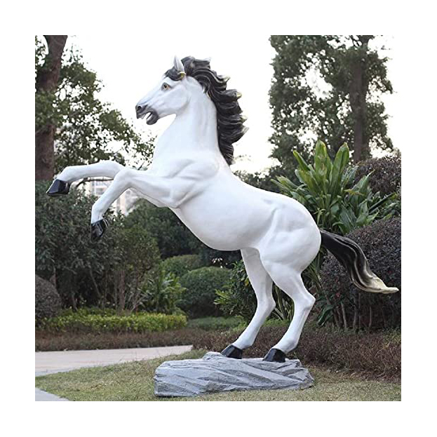 Standing white horse fiberglass