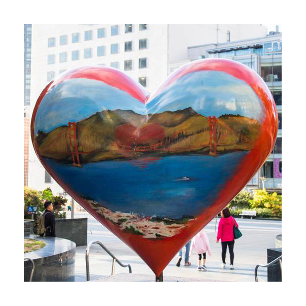 Heart red fiberglass statue