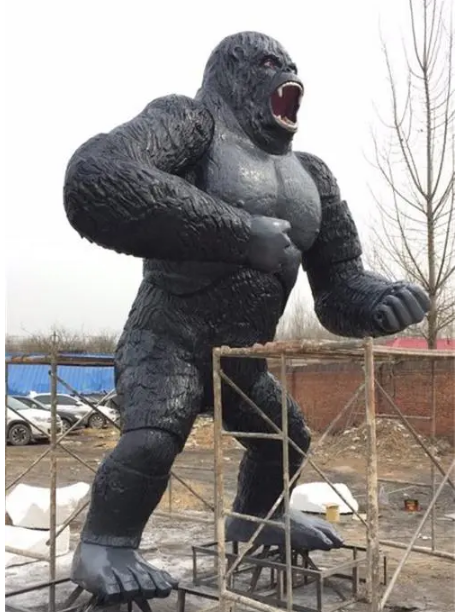 Red wild king kong statue