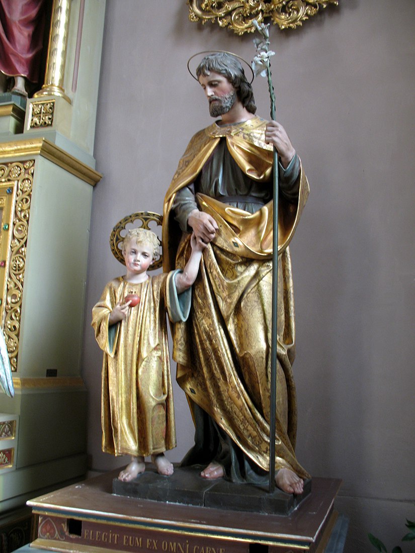 Statue of saint joseph and jesus