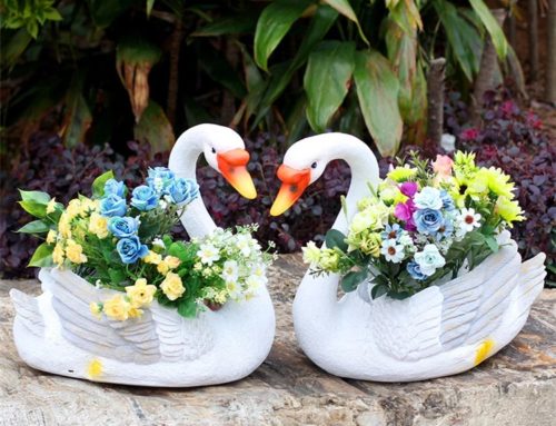 White swan flower pot decoration ak-dzh71