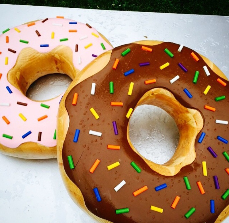 Donut sculpture in fiberglass