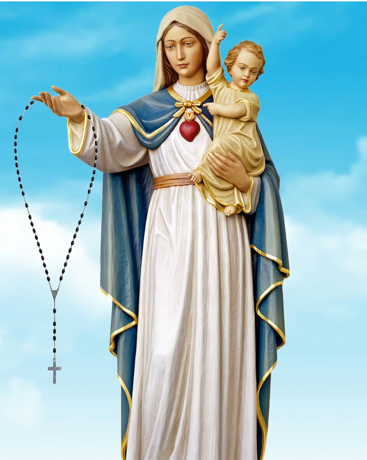 The virgin and the Catholic classic fiberglass statue
