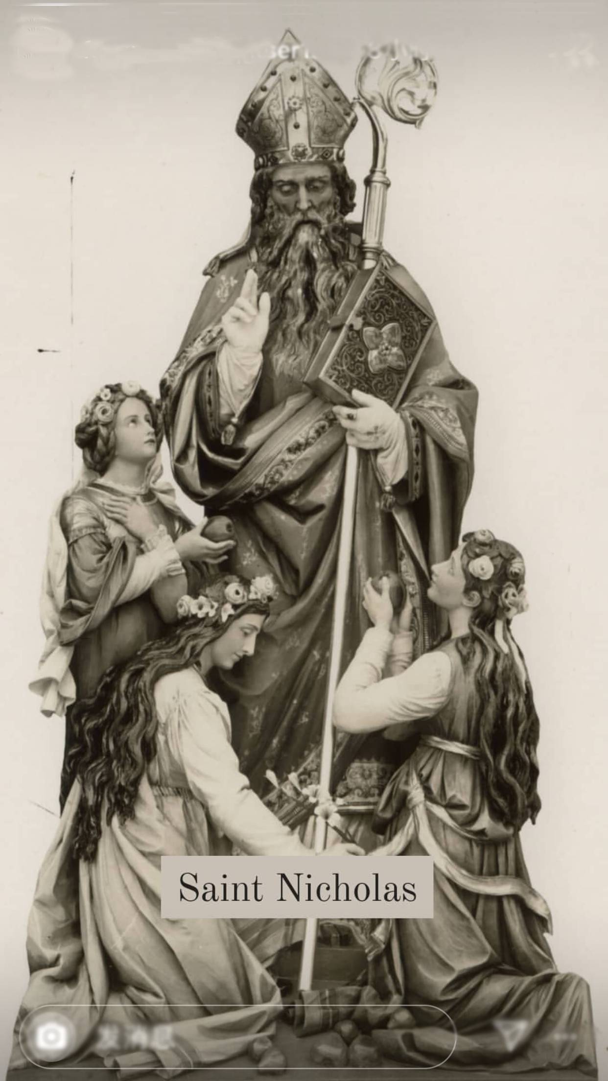 Saint Nicholas religious fiberglass statue