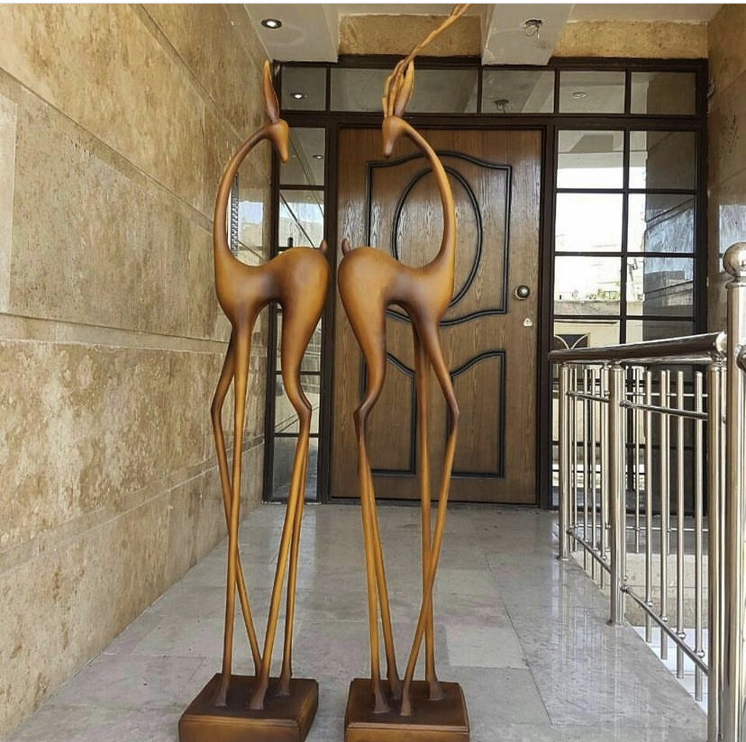 long-legged deer fiberglass sculptures