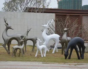 Abstract deer fiberglass sculpture Living size animal lawn ornament 2
