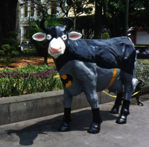 Batman Bull fiberglass sculpture cartoon art animal creative statue