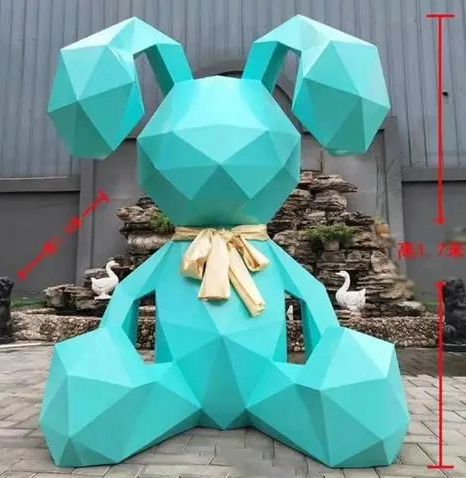 geometric sitting rabbit fiberglass sculptures fiberglass sculptures