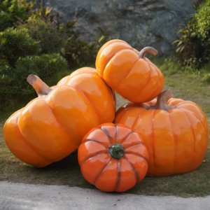 Colorful Life Size pumpkin fiberglass sculpture Vegetable Pumpkin Halloween decorations 2