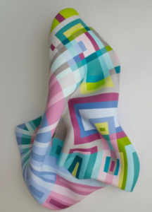 Colorful fiberglass wall sculptures tensioned Art 1