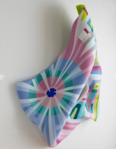 Colorful fiberglass wall sculptures tensioned Art 2