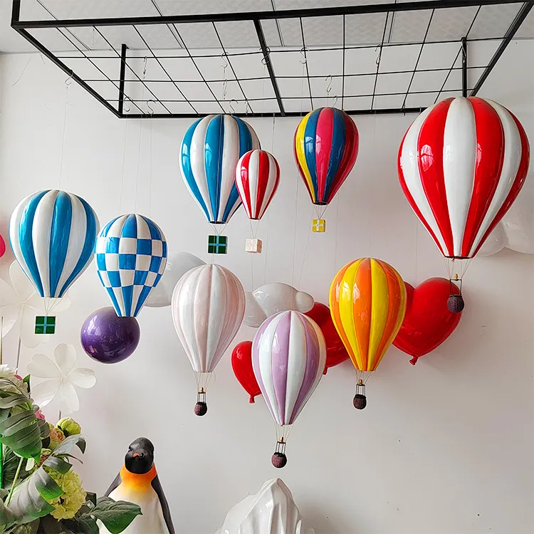 Colorful hot air balloon resin sculpture birthday party wedding atmosphere sense decoration