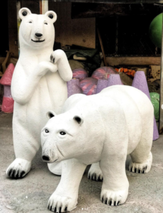 Cute White Polar bears resin sculpture zoo design 1
