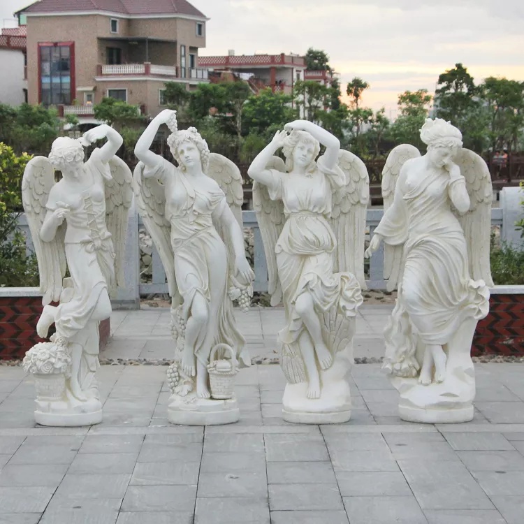 European style garden Custom resin lady sculpture fiberglass four season angel god statue