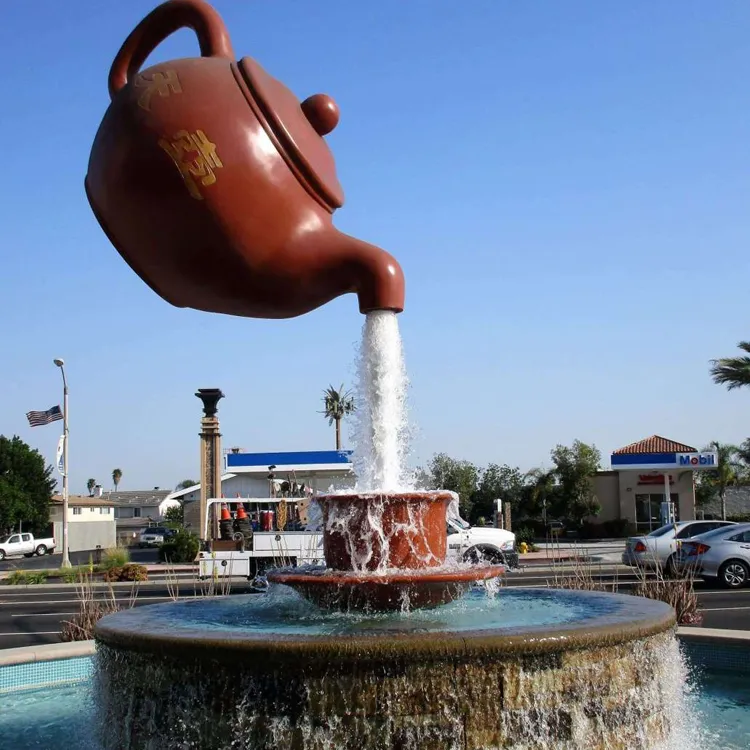 Fiberglass Floating Teapot Fountain Sculpture