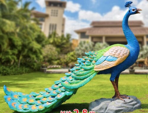 Garden lawn fiberglass peacock sculpture animal zoo design