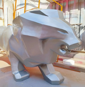 Geometry Peugeot Lion sculpture fiberglass animal sculptures 1