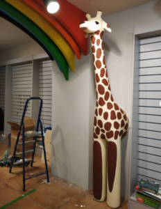 Giraffe fiberglass sculpture interior decoration cartoon art
