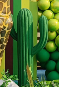 Green Cacti resin plant sculpture outdoor garden design 1