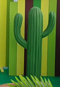 Green Cacti resin plant sculpture outdoor garden design
