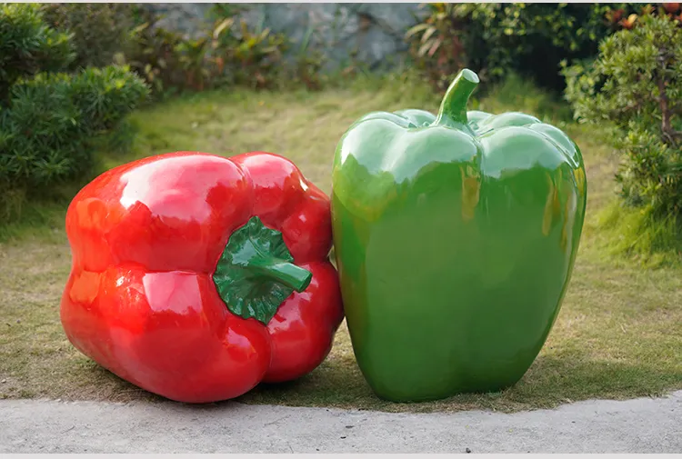 Green pepper fiberglass sculpture vegetable decoration lawn ornaments
