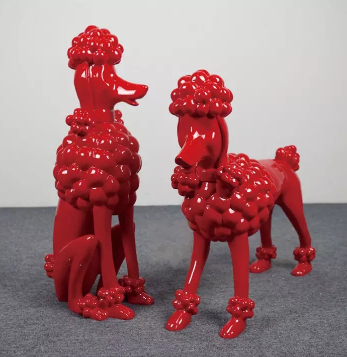 Resin Poodle Pudel Statue