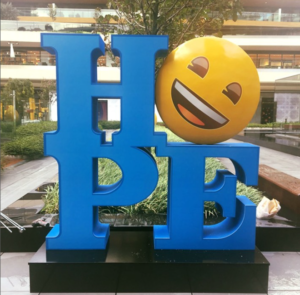 Hope Word and emoji Fiberglass sculpture community square cultural decoration