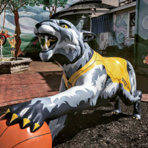 Life-size fiberglass Tiger Mascot Tom II outdoor animal decor