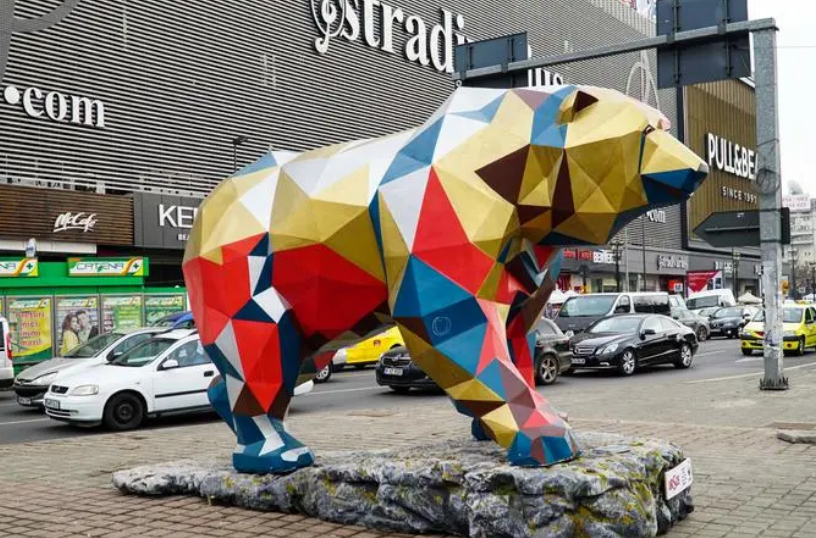 Mosaic Bear fiberglass sculpture