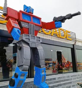 Optimus Prime sculpture fiberglass cartoon low carbon decor 1