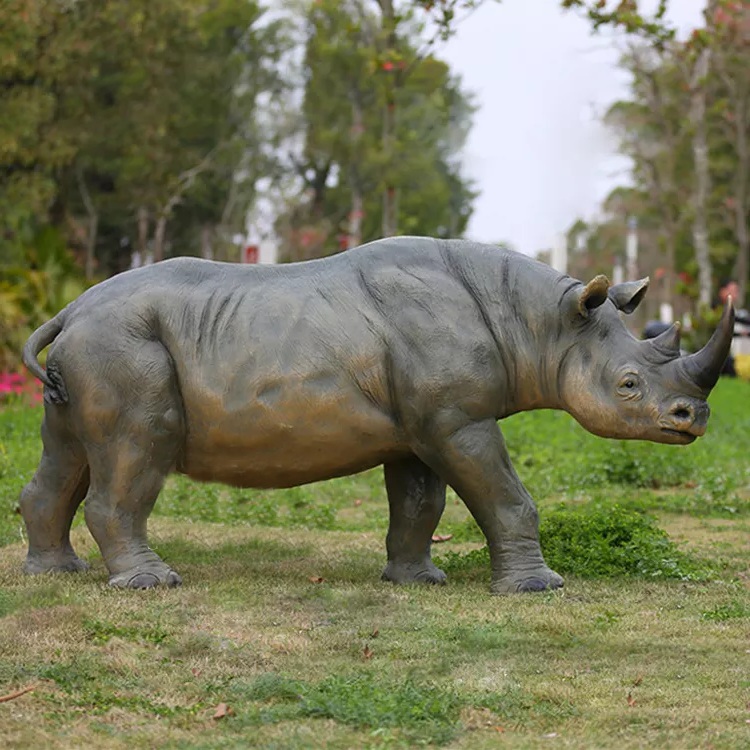 fiberglass rhinoceros statue