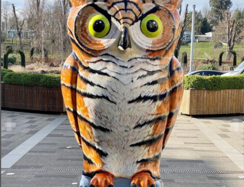 Owl series terry the tiger owl fiberglass sculptures trendy cultural city ornaments