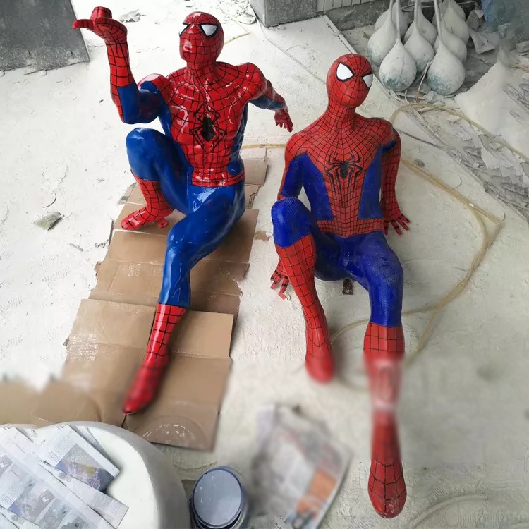 Popular man cartoon Life size movie action superhero figure fiberglass spider-man statue 1