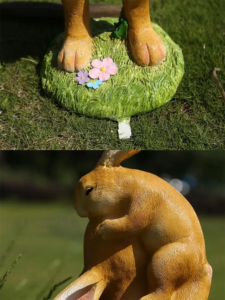 Rabbit Family fiberglass sculpture pull radish lawn decoration chair 2
