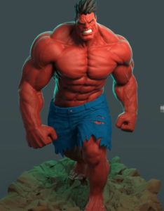 Red Hulk fiberglass statue cinema shop design
