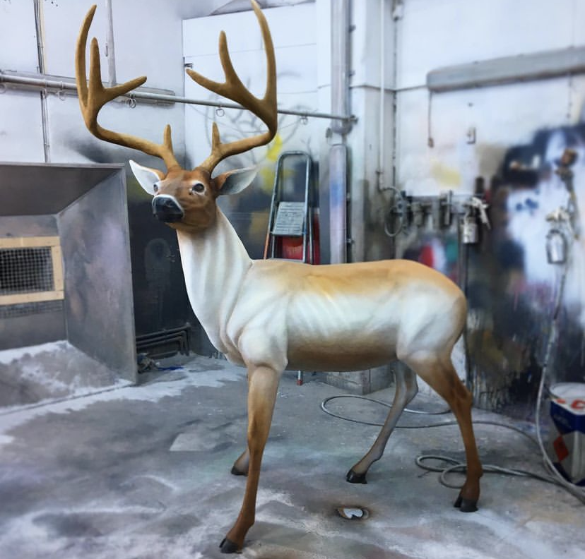 Reindeer fiberglass sculpture realistic animal garden decorations