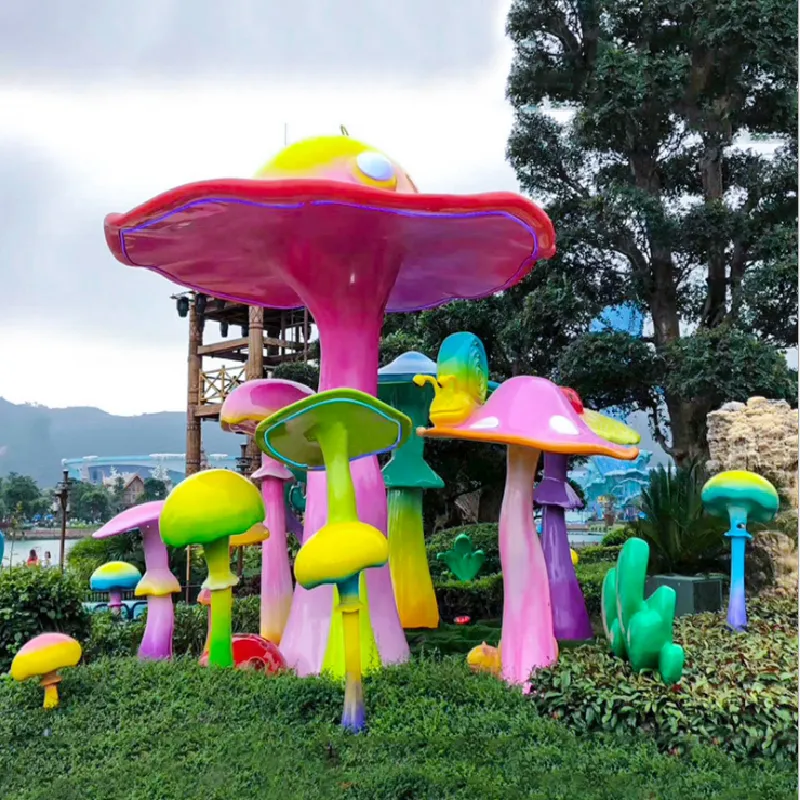 Resin garden mushroom statue outdoor city garden landscape