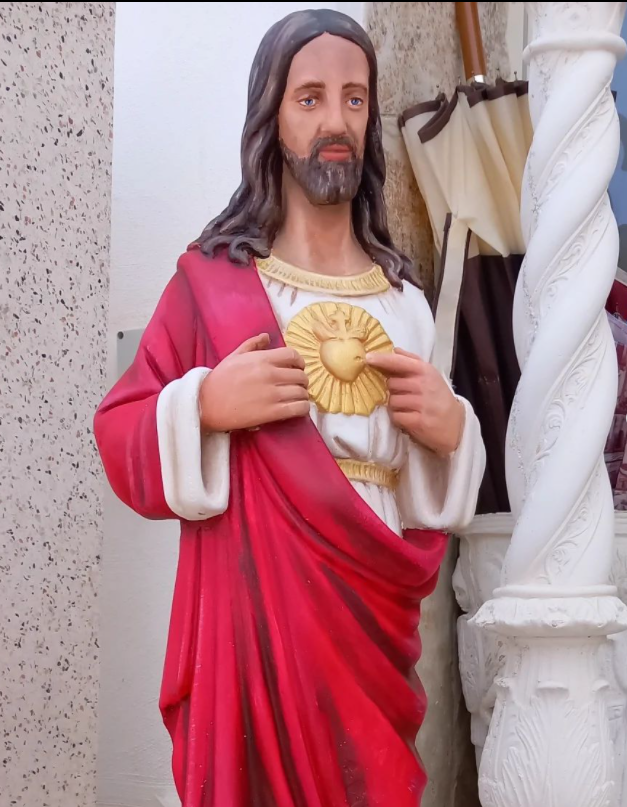 Sacred Heart Jesus fiberglass statue religious fine art for sale