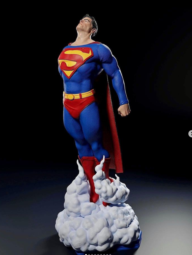 Strong Superman fiberglass sculpture Hero Dream cool decoration