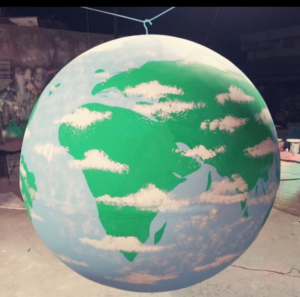 Fiberglass ball sculpture life-size earth design