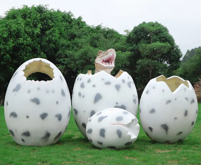 Fiberglass dinosaur egg sculpture