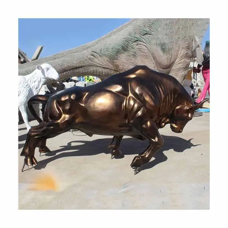 fiberglass life size bull statue