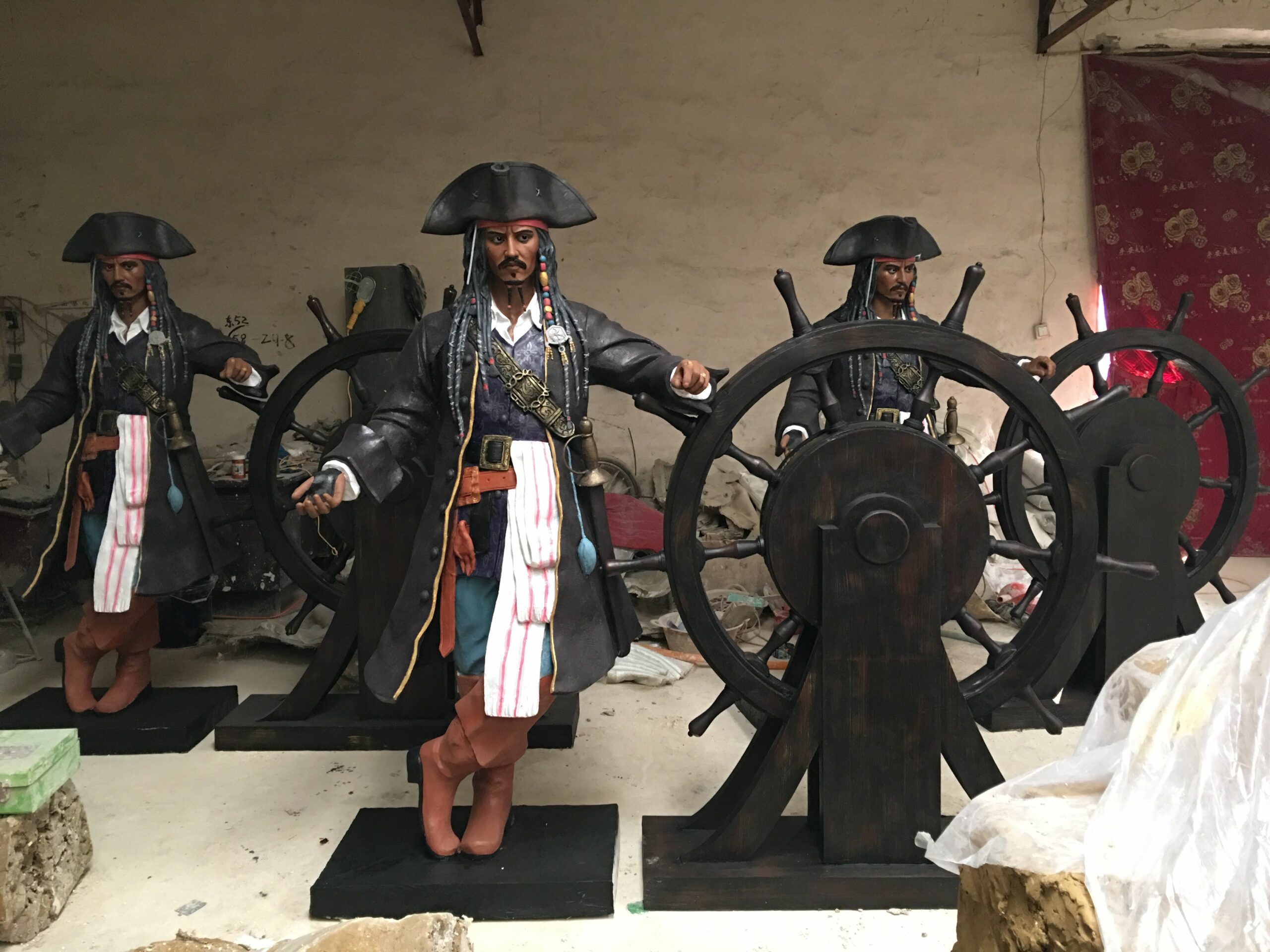 fiberglass pirate sculpture
