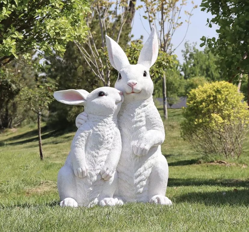 resin animal sculpture life size rabbit